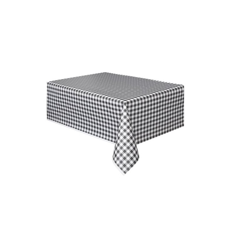 Unique Party Tablecover - Black Gingham
