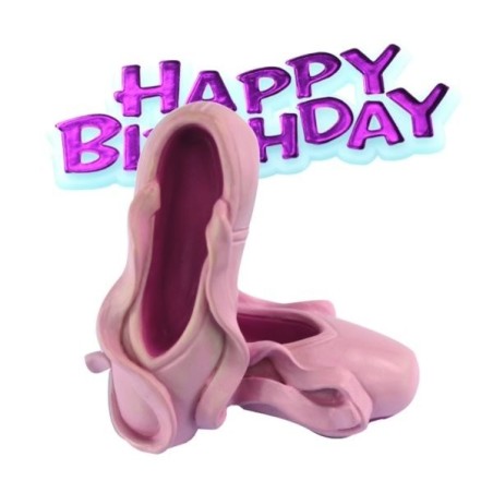 Creative Party Cake Topper - Ballet Shoes & Pink Motto