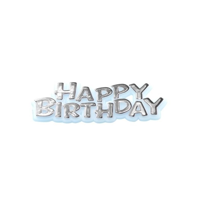 Creative Party Cake Topper - Silver Birthday Motto