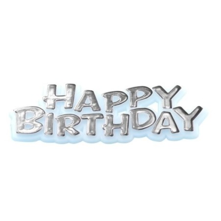 Creative Party Cake Topper - Silver Birthday Motto