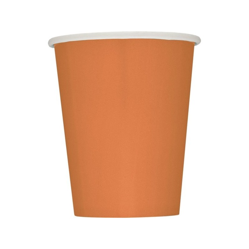 Unique Party 9oz Cups - Pumpkin Orange
