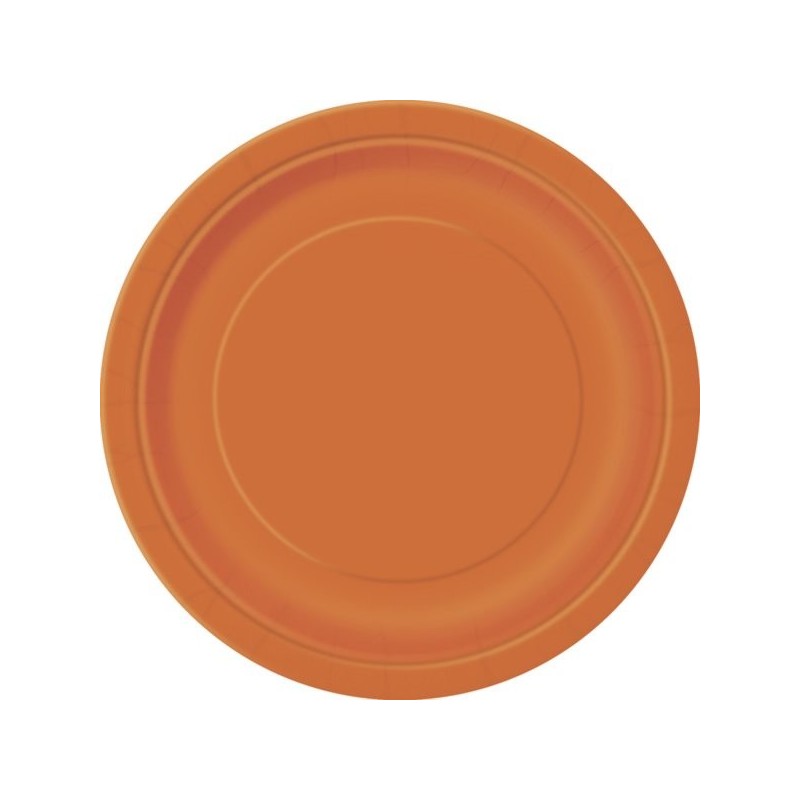 Unique Party 9 Inch Plates - Pumpkin Orange