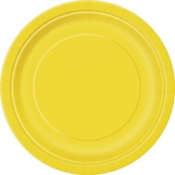 Unique Party 9 Inch Plates - Yellow