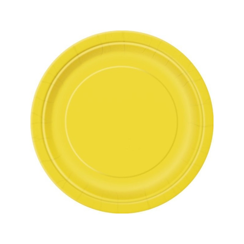 Unique Party 9 Inch Plates - Yellow