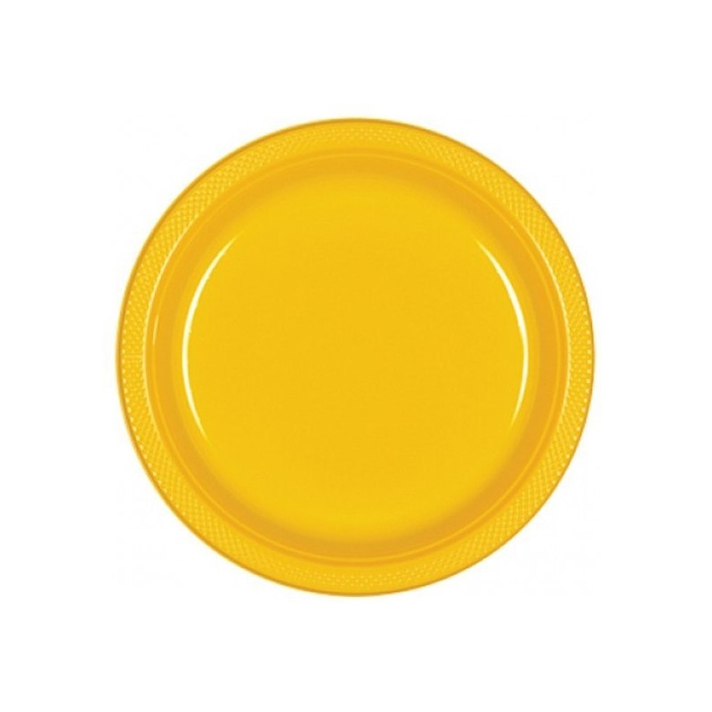 Amscan 17.7cm Plastic Plates - Sunshine Yellow