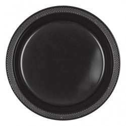 Amscan 17.7cm Plastic Plates - Jet Black