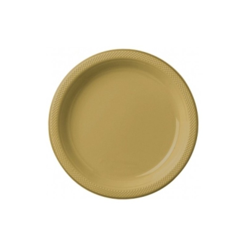 Amscan 17.7cm Plastic Plates - Gold