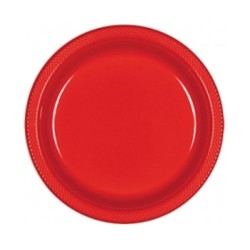 Amscan 17.7cm Plastic Plates - Apple Red