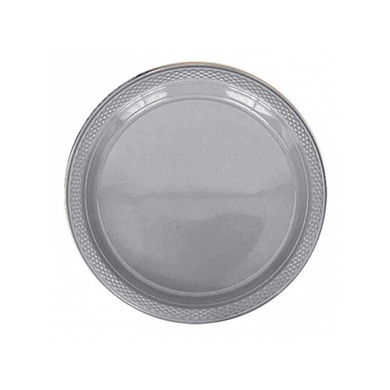 Amscan 22.8cm Plastic Plates - Silver