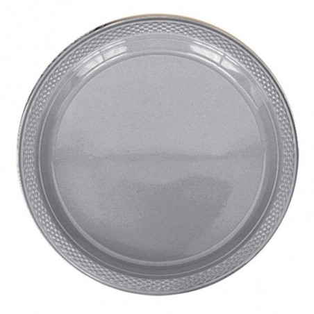 Amscan 22.8cm Plastic Plates - Silver
