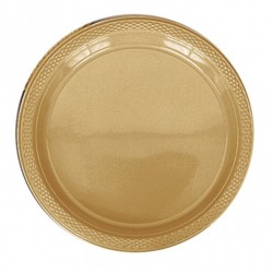 Amscan 22.8cm Plastic Plates - Gold