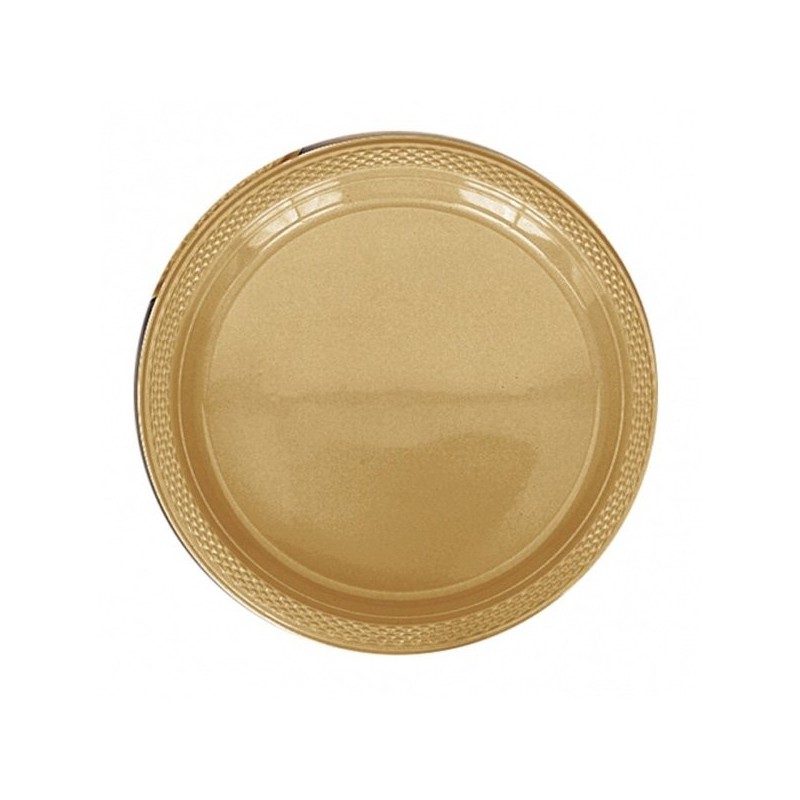 Amscan 22.8cm Plastic Plates - Gold