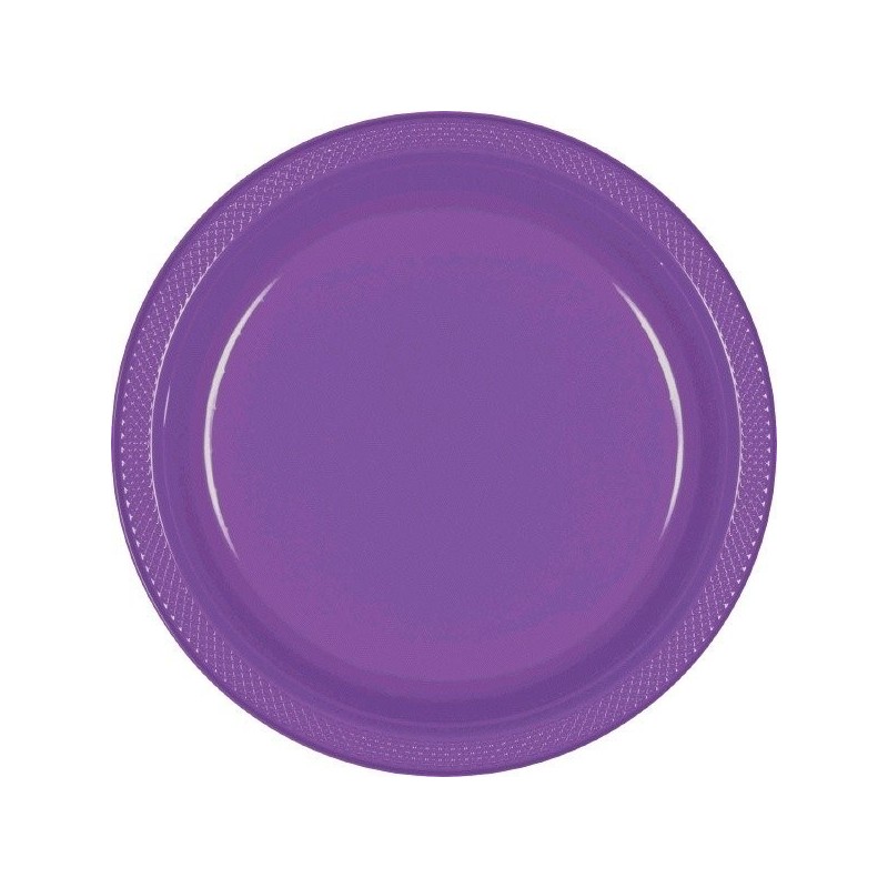 Amscan 22.8cm Plastic Plates - Purple