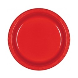 Amscan 22.8cm Plastic Plates - Apple Red