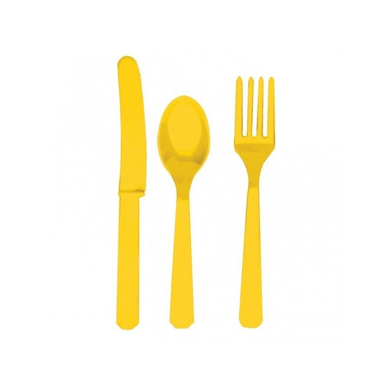 Amscan Cutlery Assortment - Sunshine Yellow