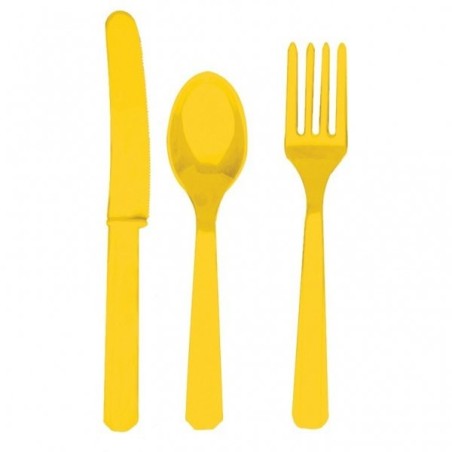 Amscan Cutlery Assortment - Sunshine Yellow