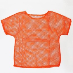 Ladies 80s Mesh Top In Neon Orange