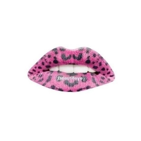 Pink Leopard Print Temporary Lip Tattoo