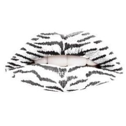 White Tiger Print Temporary Lip Tattoo