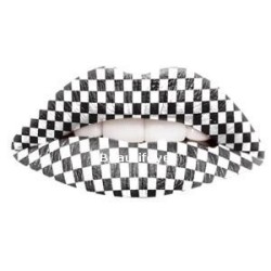 Checkerboard Print Temporary Lip Tattoo