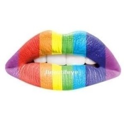 Rainbow Print Temporary Lip...