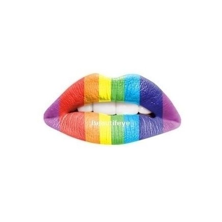 Rainbow Print Temporary Lip Tattoo