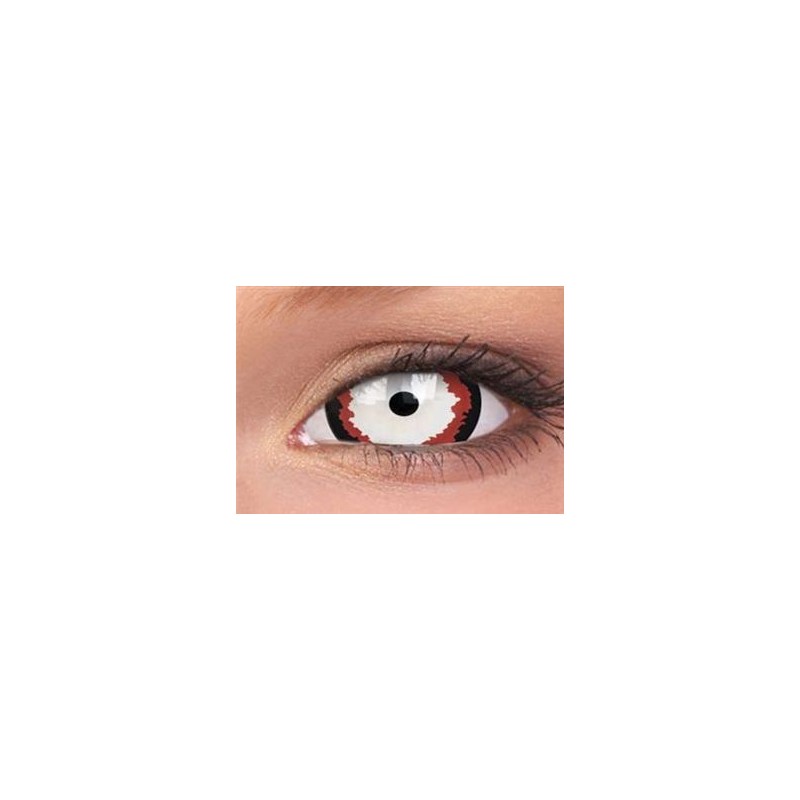 Black Red White Minotaur Mini Sclera Coloured Contact Lenses (1 Year)