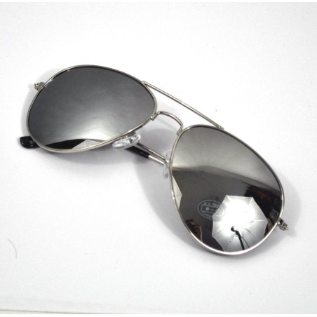 Silver Mirror Aviator Sunglasses Shades UV400 Protection