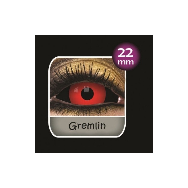 Gremlin Black and Red Sclera Full Eye Contact Lenses 22mm (6 Month)