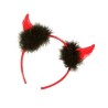 Fancy Dress Red Devil Horns With Black Fluffy Finish