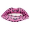 Pink Leopard Print Temporary Lip Tattoo