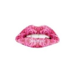 Pink Rose Print Temporary Lip Tattoo