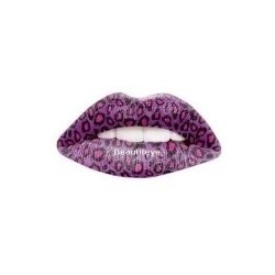 Purple Cheetah Print Temporary Lip Tattoo