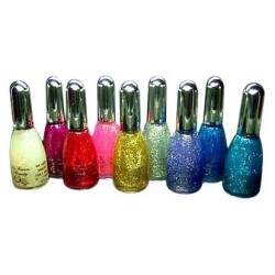 La Femme Set of 9 Nail Polish In The Glitter Collection Set Tray 10