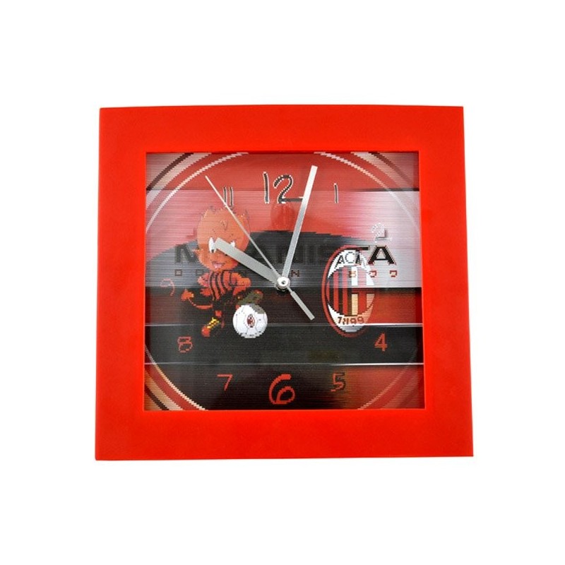 AC Milan Square Wall Clock - Crest