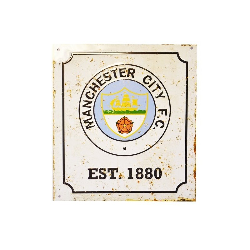 Manchester City Retro Logo Sign