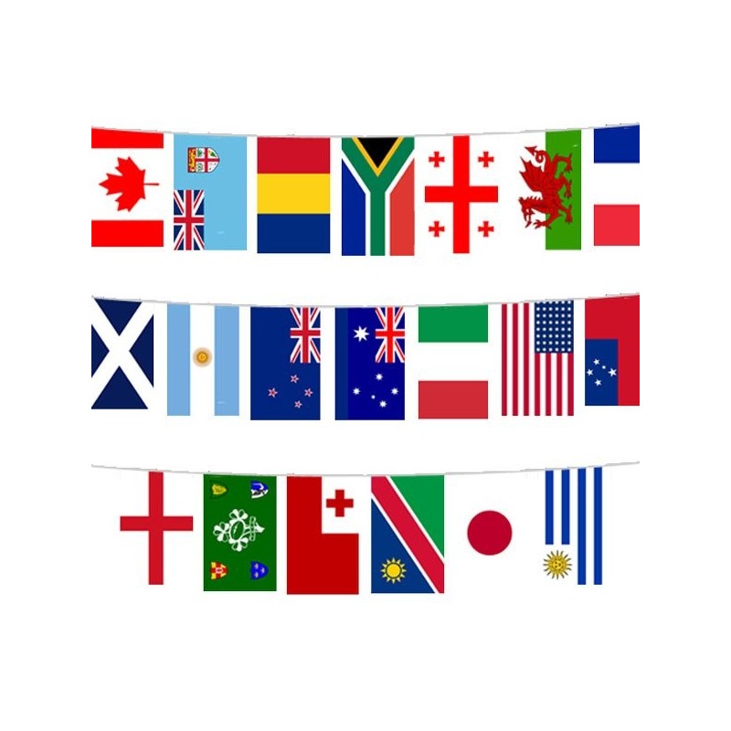 Rugby World Cup 6M Polyester Bunting (20 Flags)