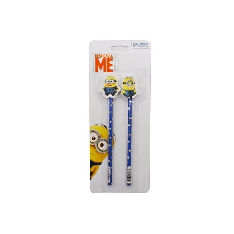 Minions 2Pk Pencil with topper