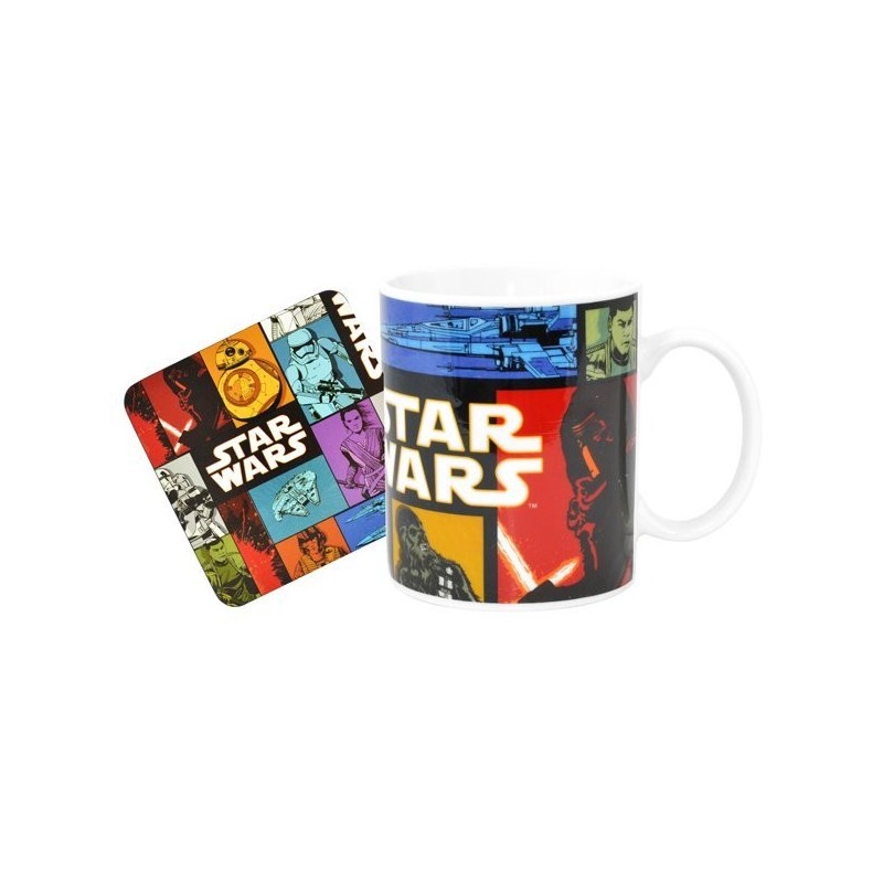 Star Wars Force Awakens Retro Mug and Coaster Set