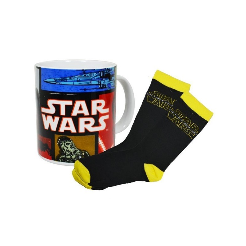Star Wars Force Awakens Retro Mug and Sock Set