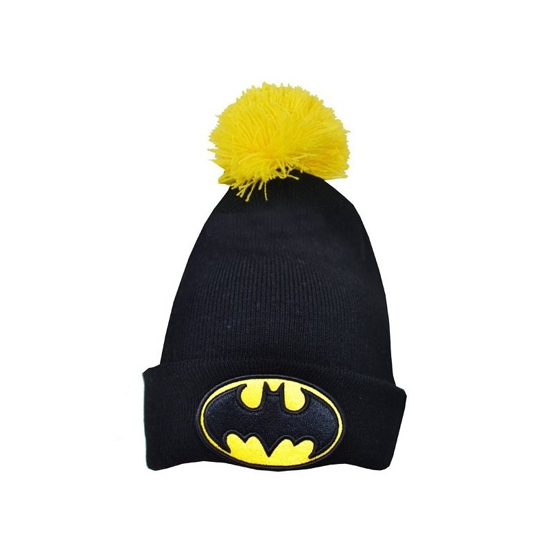 Batman Bobble Cuff Knitted Hat - Adult