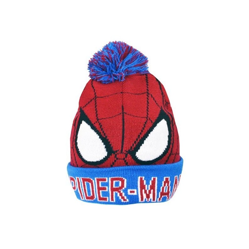 Spiderman Bobble Cuff Knitted Hat - Junior