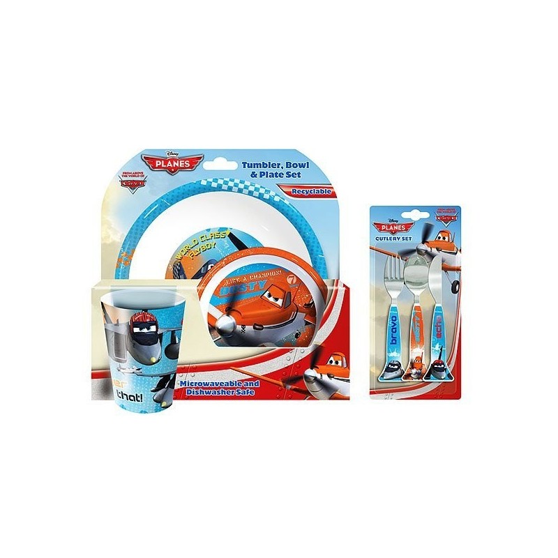Planes 3PC Dinner and Cutlery Set