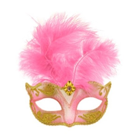 Henbrandt Glitter Eye Mask With Feather - Pink