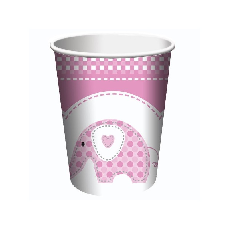 Creative Party Cups - Pink Sweet Baby Elephant