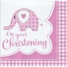 Creative Party Lunch Napkins - Elephant Pink Christening
