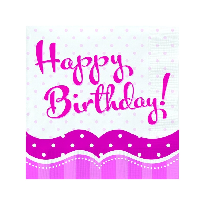 Creative Party Perfectly Pink Lunch Napkins - Birthday