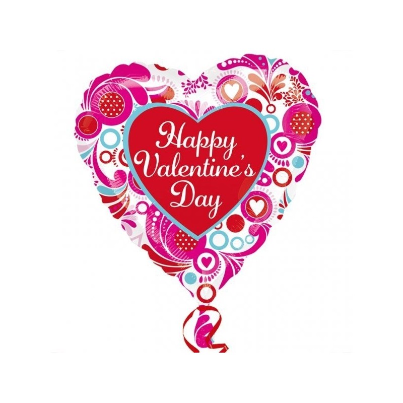 Anagram 18 Inch Foil Balloon - Happy Valentine Pink & Blue