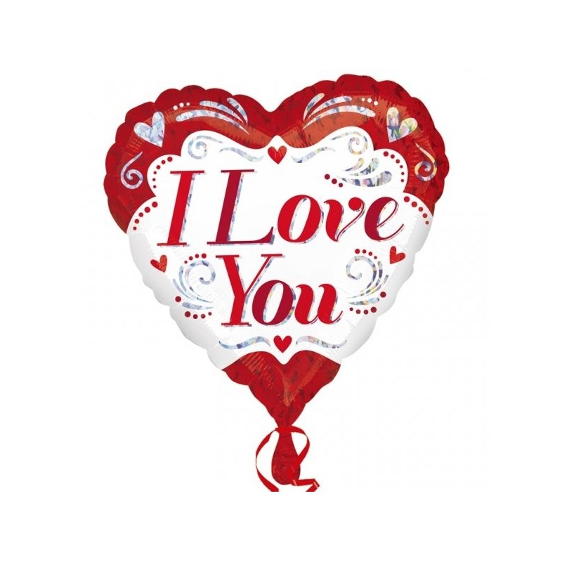 Anagram 18 Inch Foil Balloon - I Love You Fancy Holographic