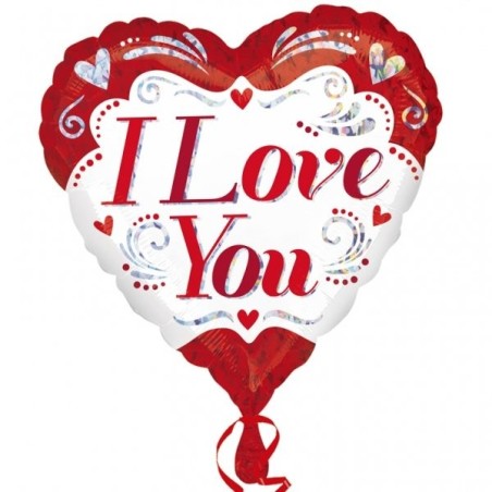 Anagram 18 Inch Foil Balloon - I Love You Fancy Holographic
